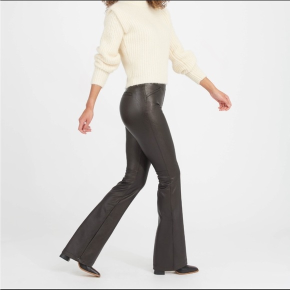 SPANX Pants - Spanx Leather-Like Flare Pant black medium